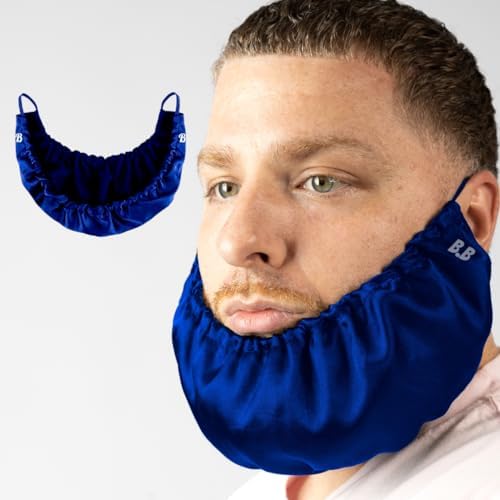 Black Satin Beard Bonnet for Men – Adjustable Beard Conditioning Cap for Sleeping, Retains Beard Oil & Moisture, Helps Prevent Itching, Split Ends & Breakage, Durag styled by BeardBonnets