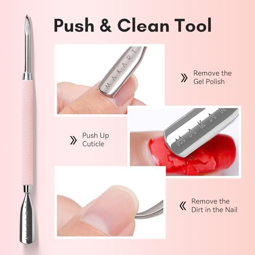 Makartt Pink Cuticle Trimmer Set with 2 Pushers, Nail Clipper & Nipper - Image 3