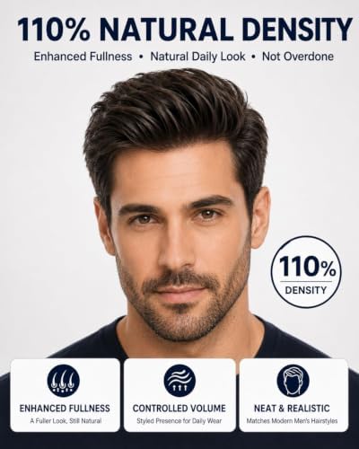 0.08mm Thin Skin Toupee Hair for Men, #1B Natural Black - Image 6