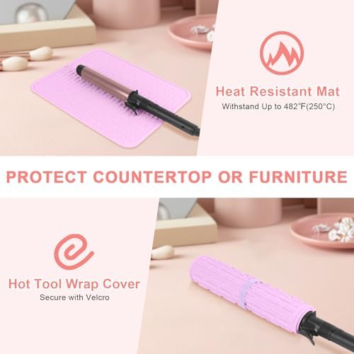 AMIJEAL Oversize Silicone Heat Resistant Mat for Hair Tools(14.2" x 11") - Image 3