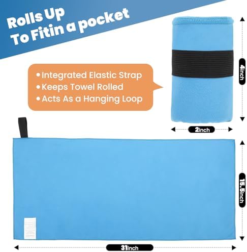 6 Pack Workout Towels Microfiber Quick Dry Lightweight Gym Towel Men Women Fitness Yoga Running Riding Hiking Tennis Fising Sports Body Sweat Towel(6 Pack(Dark)) - Image 2