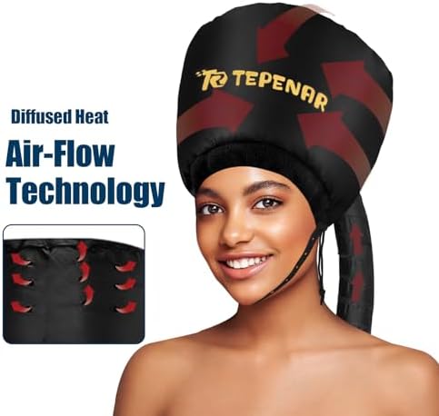 TEPENAR Hair Dryer Bonnet - Upgraded Extra Large Soft Adjustable Hooded Cap for Fast Hair Styling and Care - Image 3