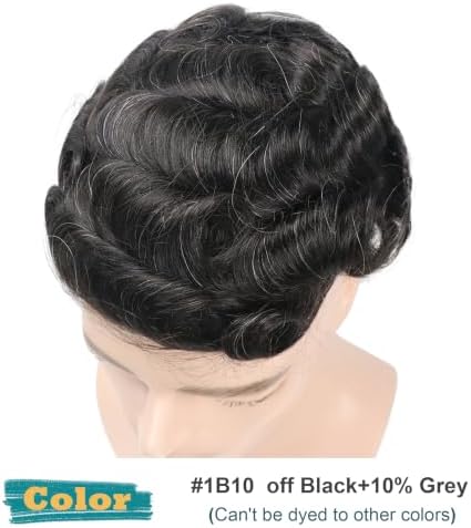 Toupee Hair for Men’s Gray Hair System Human Hair Q6 Hair Unit 1B10# - Image 5