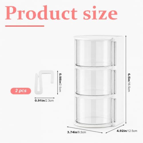 Hair Accessories Organizer, 3-Layer Rotatable Storage Box for Hair Clips - Image 2