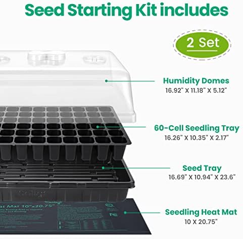 SOLIGT 2 Set 60-Cell Seed Starter Kit with Domes, Cell Trays and Heat Mats - Image 2