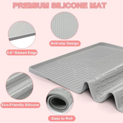 Lorvain 24" x 24" Oversize Silicone Heat Resistant Mat for Hair Tools - Image 5