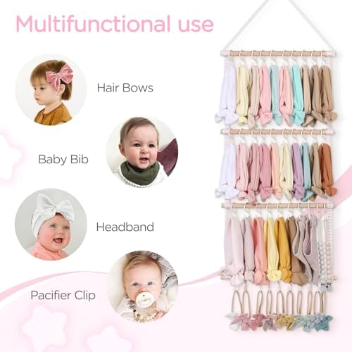 POVETIRE Headband Holder Bow Organizer for Girls, Baby Head Bands Storage - Image 4