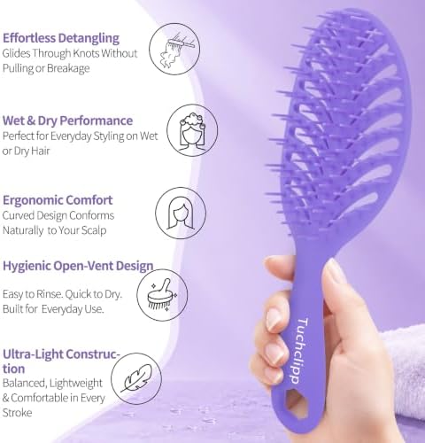 Vented Detangling Brushes for Wet & Dry,Curly Straight Thick Hair - Image 3