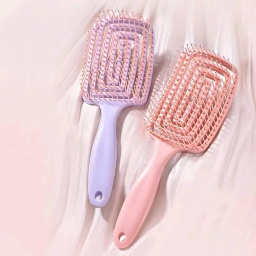 2 Pieces Curved Vent Brush and Detangle Hair Brush, Easy Detangling Vented Hair Styling Comb Salon for Long Thick Curly Straight Dry Wet Hair,Styling Hair Brush for Women&Men - Image 7