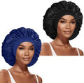 2 Pcs Extra Large Satin Hair Bonnet for Sleeping Cap for Women Men by DUOMODRAGON