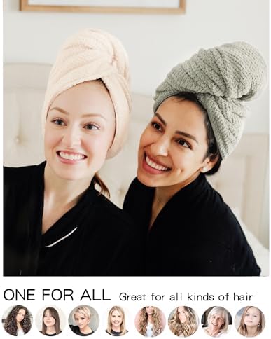 ROLSHOL 2-Pack Large Microfiber Hair Towel Wraps for Women, 27 × 39 in - Image 5