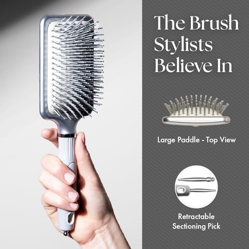 Olivia Garden Ceramic + Ion XL Pro Hair Brush - Paddle Brush for All Hair Types - Smooths and Adds Shine - Image 3