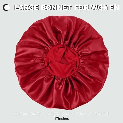 2 Pcs Extra Large Satin Hair Bonnet for Sleeping Cap for Women Men - Image 6