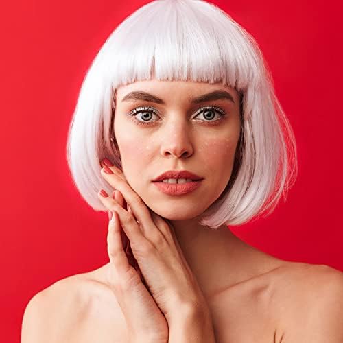 MIAHART White Short Bob Wig and Sunglass Set - Image 6