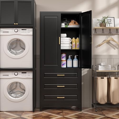 SteeLoong 75" Metal Storage Cabinet with Doors and 2 Adjustable Shelves - Image 6