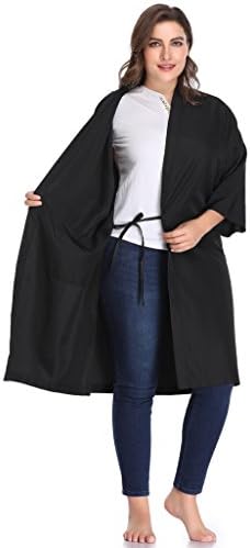 PERFEHAIR Salon Robes Smock for Clients, Hair Salon Client Gown Cape, Black - Image 6