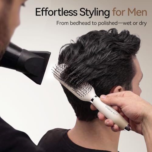 Hair Brush for Men, Detangling& Styling Hairbrush with Dual-Length Bristles - Image 3