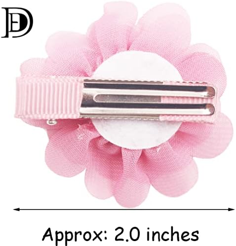 DED 40PCS 2" Chiffon Flower Hair Bows Clips for Girls Infants Toddlers - Image 2