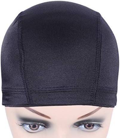 YANTAISIYU 2 Pcs/Lot Black Dome Cap Wig Caps Stretchy Wig Cap with Wide Elastic Band for Making Wig (Dome Cap S) - Image 6