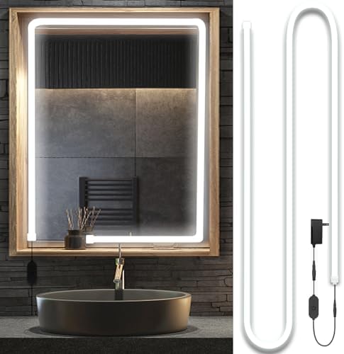 LED Vanity Mirror Lights, Hollywood Style Makeup Lighting, 6.6FT/6000K/Dimmable/12V Adapter/Self-Adhesive Strip Lights for Mirror, Lighting for Makeup Table & Bathroom by ColorfulNightsCantbeWithoutMyCompany