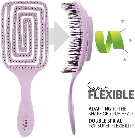Fiora Naturals Detangler Brush for Wet and Dry Hair, Soft Detangling Brush - Image 2
