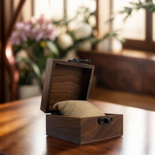 Walnut Wood Box for Crafts, Jewelry Box and watch box Wooden Keepsake Box Gift (Walnut) - Image 3