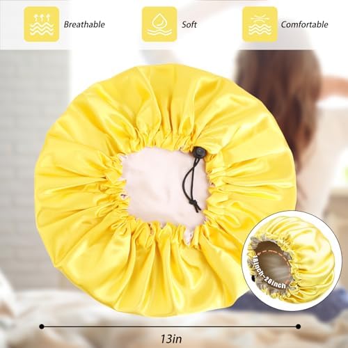 Edoneery Satin Bonnet for Sleeping Women, Double Layer Adjustable Sleep Cap - Image 6