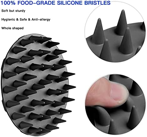 One-piece Silicone Scalp Massager Shampoo Brush Hair Wash Scrubber, Black - Image 3