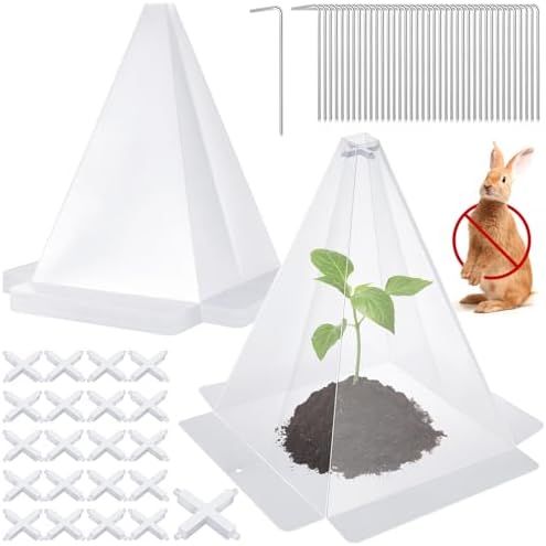 Reusable Plastic Garden Cloches, 7.8" x 11" Mini Greenhouse, 1.2mm Thick Clear Bell Covers with Metal Stakes Against Sun, Frost, Snails, Plant Protector (20pcs-Clear) by Niuyhe