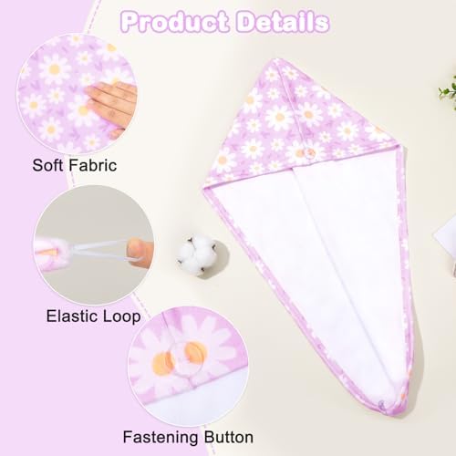FIOBEE Microfiber Hair Towel Wrap for Kid Girls Rapid Drying Hair Turbans - Image 3