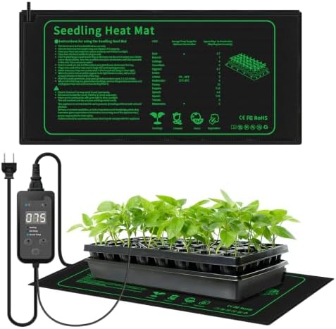 SYSAI 20"×10" Waterproof Seedling Heat Mat with Digital Thermostat – Precise Temperature Control for Seed Starting, Hydroponics, Greenhouse, Reptile Tank & Fermentation by SYSAI