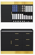 OmySalon Salon Staion Barber Color Bar, Hair Color Organizer Rack, Salon Hair Color Cabinet with Drawers & Adjustable Shelves, Wall Mounted Tube Storage Station for Salon Display, Black by OmySalon
