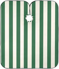ALAZA White Green Stripes Barber Cape for Men Women, Waterproof Haircut Apron Beard Shaving Bib Hair Cutting Cloth 55 x 65 Inch by ALAZA