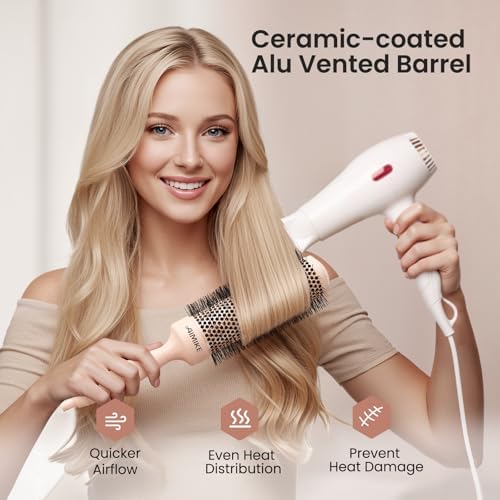 AIMIKE Round Brush for Blow Out, Extra Long Round Hair Brush -1.7" Barrel - Image 5