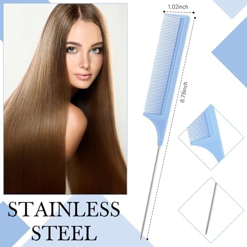 Geiserailie 3 Pcs Slick Back Hair Brush Set Bristle Brush, Light Blue - Image 4