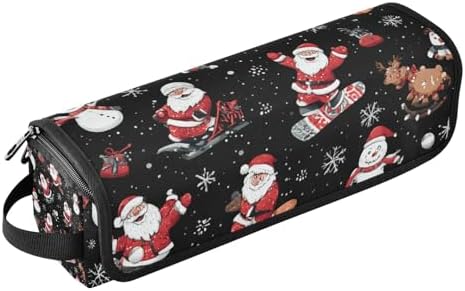 Hair Tools Travel Bag with Heat Resistant Mat 2-in-1 Hot Tools Travel Bag Organizer Flat Curling Iron Travel Case for Straightener Black Santa Claus Snowmen Deer by WelcometoElliTarr