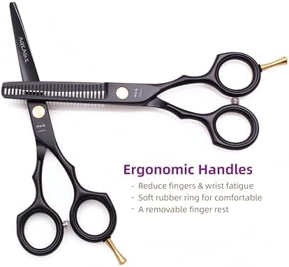 5.5" Professional Hair Cutting & Thinning Shears Set with Straight Razor - Image 3
