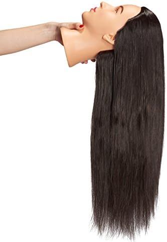 26"-28" Synthetic Fiber Hair Mannequin Head Styling Training Head Doll Head - Image 4