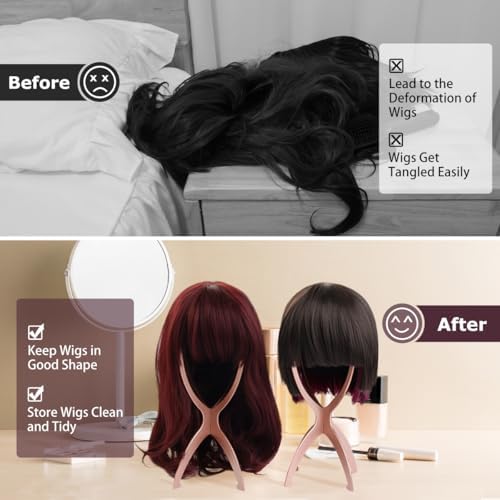 Dreamlover Wig Stand, Rose Gold Finish Wig Head, 3 Pack - Image 5