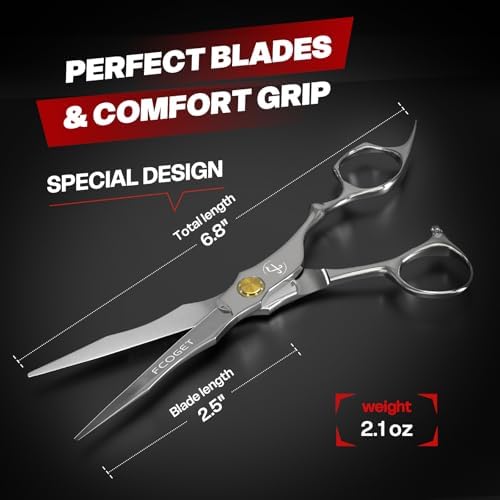 Professional Hair Cutting Scissors, High-End Japanese 440C Stainless Steel Hair Cutting Shears with Sharp Edge Blades, 6.8 inch Hair Scissors, Right Hand Scissors for Salon, Home, Pet - Image 4