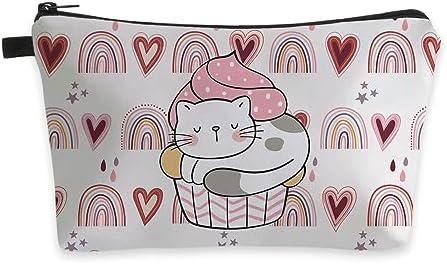 Deanfun Small Makeup Case - Cute and Waterproof Cosmetic Bag for Women(Rainbow, Cat, Cake D5-56370) by Deanfun