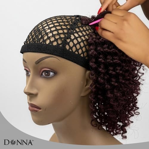 DONNA XL Crochet Wig Cap with Combs – Extra Large Net Cap for Crochet Braids, Wig Making, and Weaves, Dual Net Size for Secure Fit and Easy Installation, Breathable Stretch Fabric for Comfort, Black - Image 2