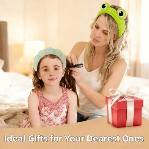 7 Pcs Spa Set, Facial Spa Headband and Wristband Set, Skincare Headband, College Style Girl Gift, Hair Accessories for Women and Girls (Green) ﻿ - Image 5
