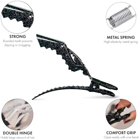 FRAMAR Glitter Hair Clip Set, Alligator Clips For Hair Styling – 4 Pack - Image 2