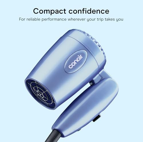Conair Dual Voltage Hair Dryer, Compact Folding Handle Design, 1600W - Image 6