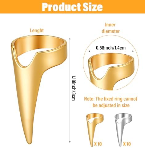 20PCS Stitch Braid Tool Finger, Hair Parting Tool for Women Hair Extensions Stitch Braiding Finger Styling Supplies (Gold, Silver) - Image 2