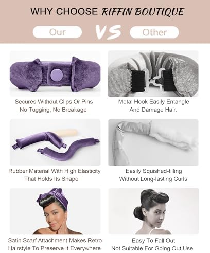 Classic Heatless Curls Overnight Rods No Heat Hair Curlers to Sleep Jumbo Foam Large Hair Rollers for Medium Long Hair Blowout Look, Heatless Flexible Curling Rod Set with Satin Wrap for Sleeping - Image 6