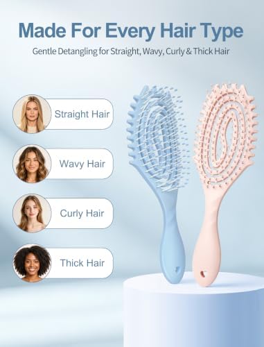 HIPPIH 2 Pack Hair Brush - Wet Dry Detangler Brush, Hair Brushes for Women - Image 7
