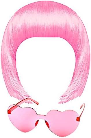 MIAHART Pink Short Bob Wig and Sunglass Set by MIAHART