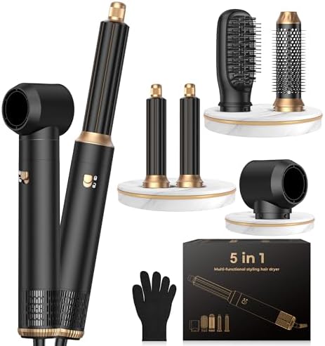 OKWRAP 5-in-1 Blow Dryer Brush, Hot Air Styler with Auto-Wrap Curlers by OKWRAP